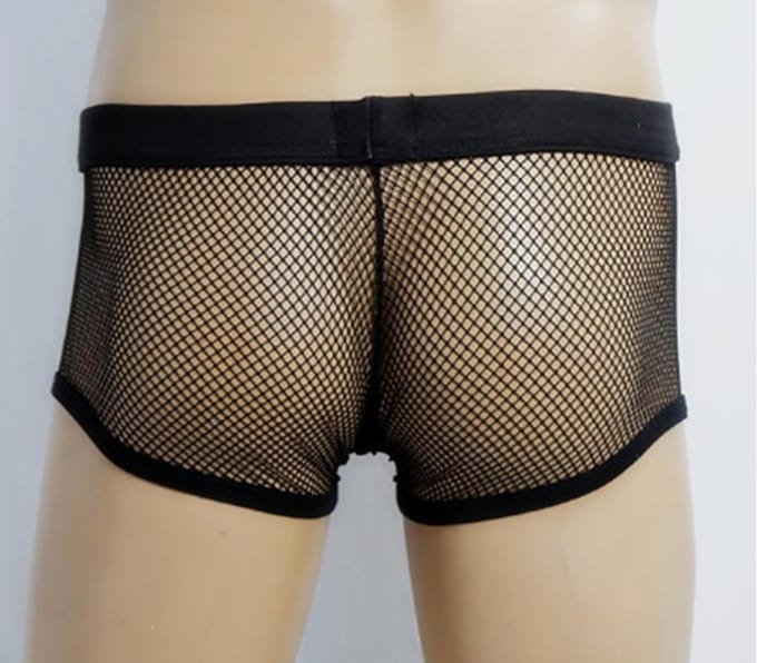 Men's Mesh Boxer See Through Breathable Fishnet Underwear